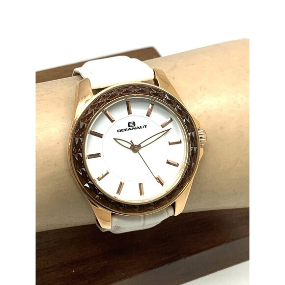 Oceanaut Women\'s Watch OC1413 Quartz Rose Gold White Dial Leather Band 40mm main image 4